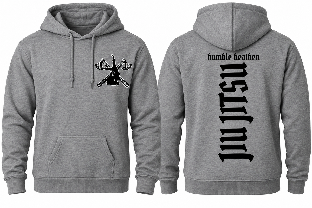 humble grey sweatshirt with words down back