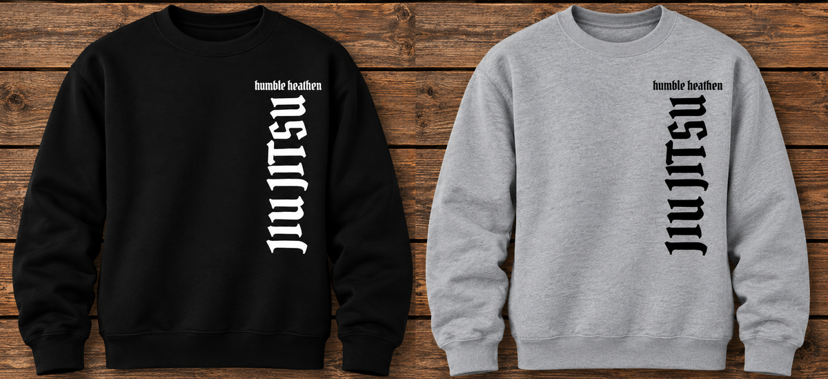 humble Heathen Crewneck down left chest