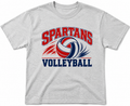 Spartans curved letter shirt