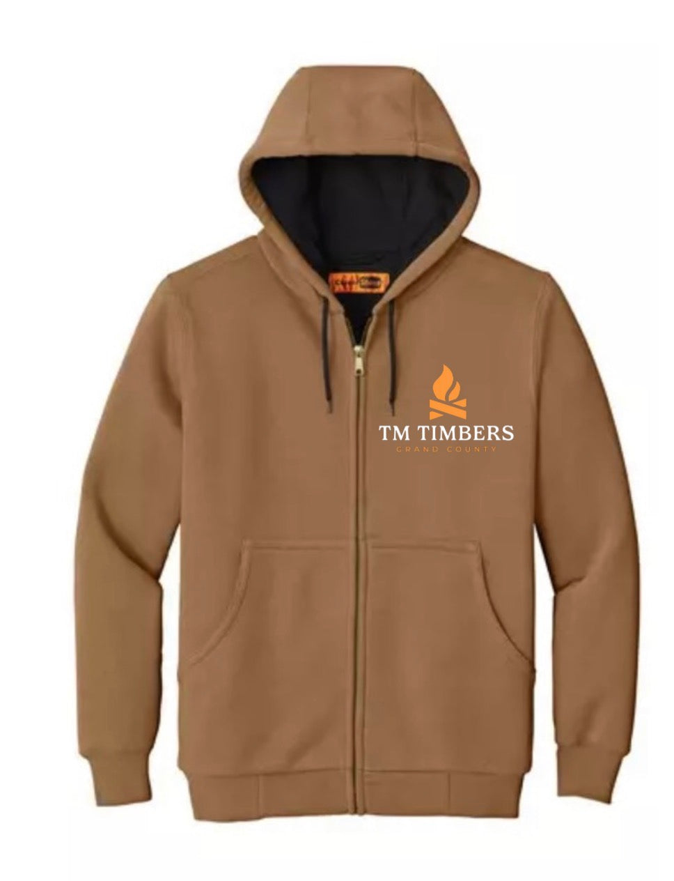 Full Zip thermal lined hooded sweatshirt Embroidered