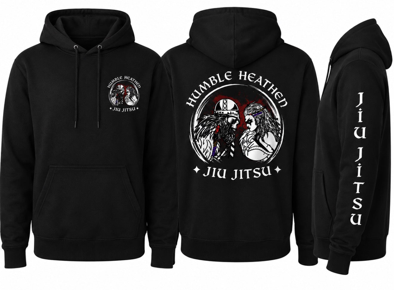 Hoddie  with Jiu Jitsu down sleeve