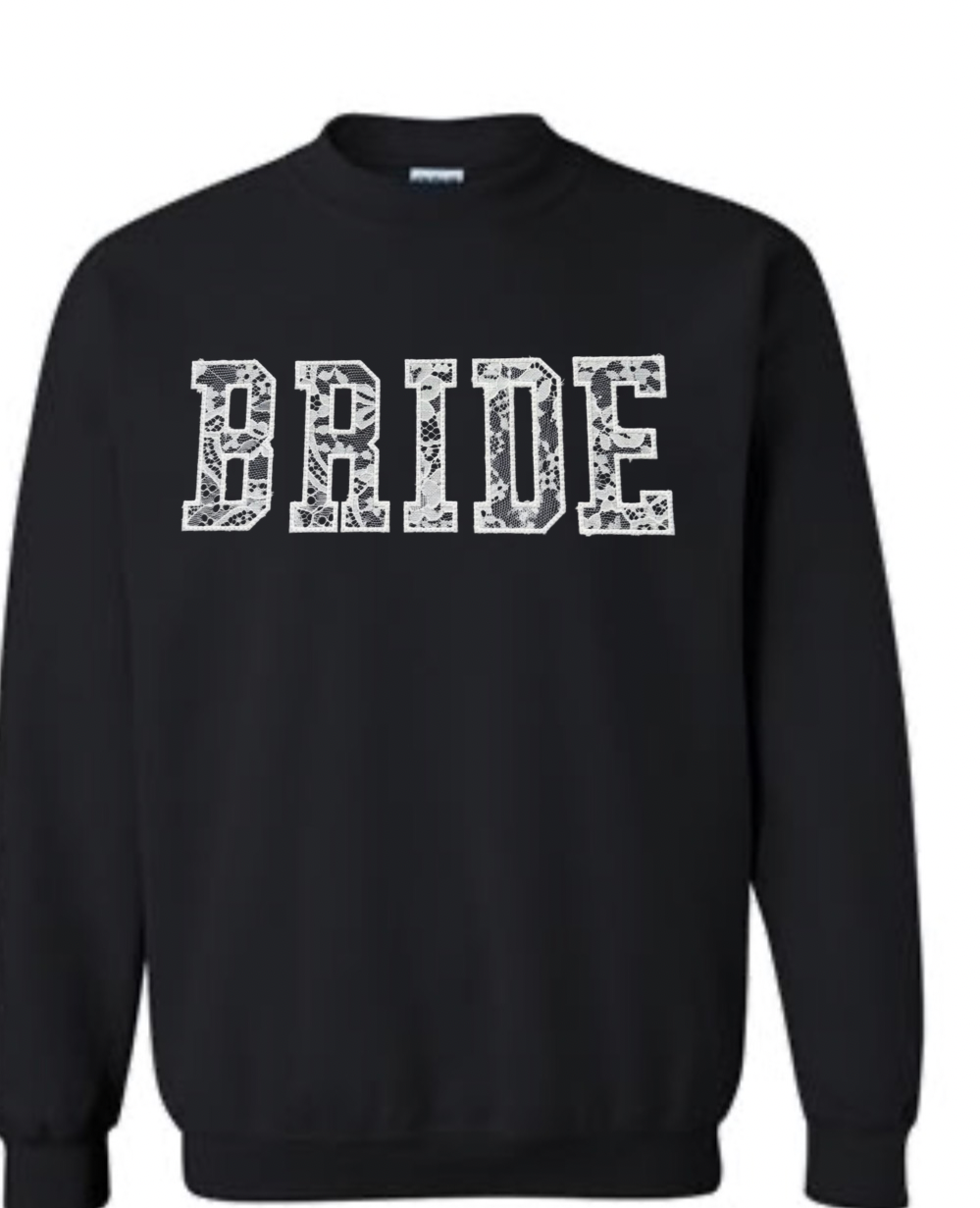 Bride lace Embroidery Crewneck