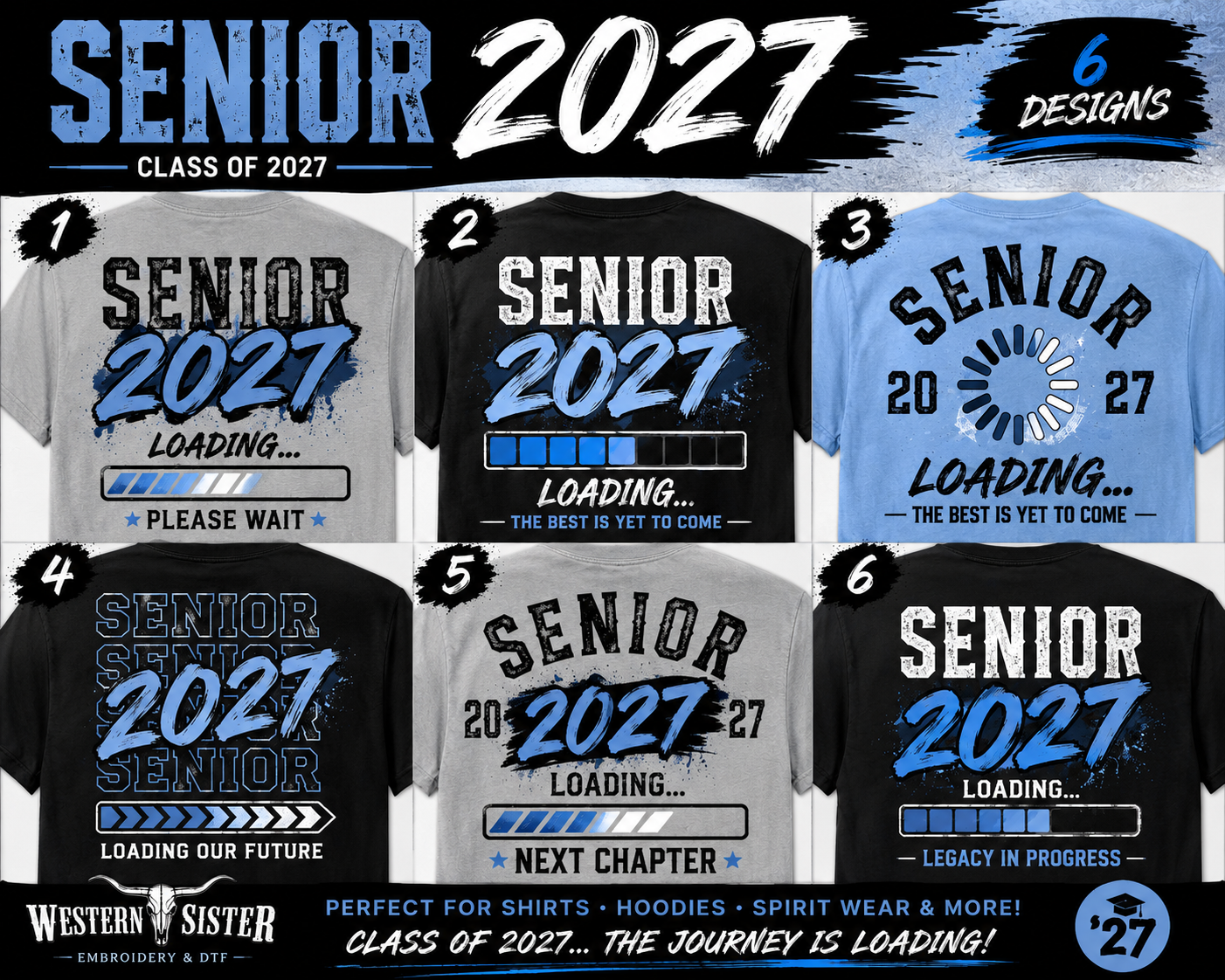 🎓✨ SENIOR 2027 SHIRTS ARE HERE! ✨🎓

Class of 2027, it’s your year! 🙌 We’ve got new Senior 2027 shirt designs ready to go!

🎨 Don’t see your school colors? NO PROBLEM!
We can change ANY of these designs to match your school colors! ❤️💙🖤💛💜