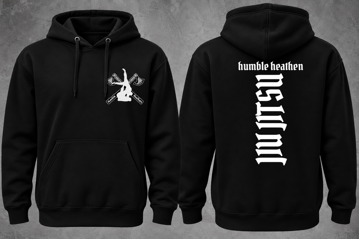 humble Heathen down middle back Hoodie